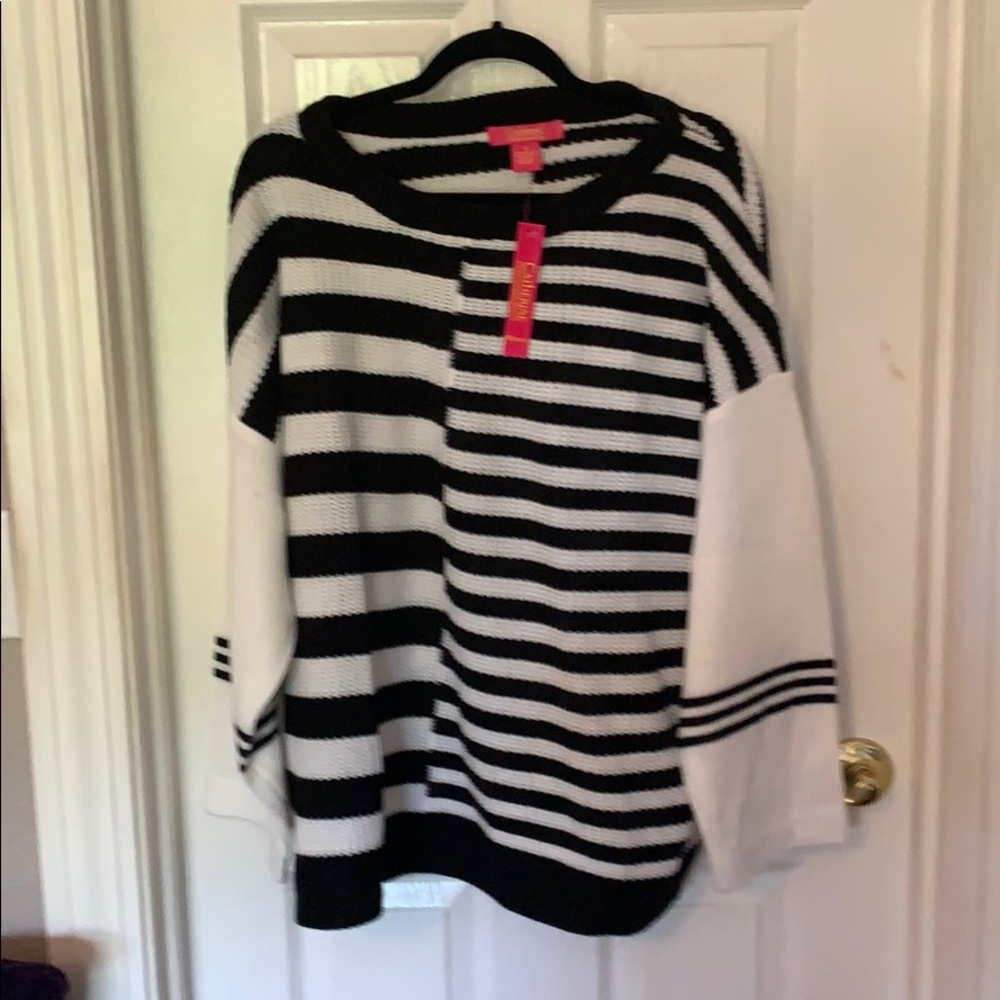 Catherine black and white sweater